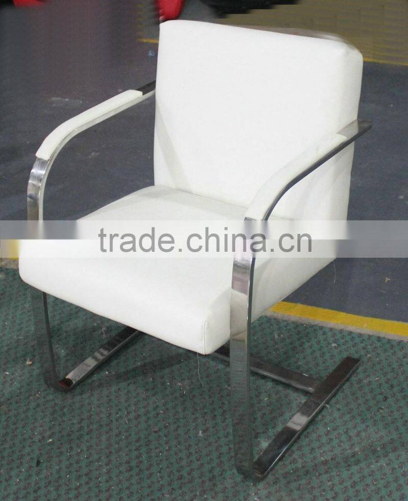 Replica graceful European Design stainless steel genuine leather Brno Chair byLudwing Mies Van der Rohe for office