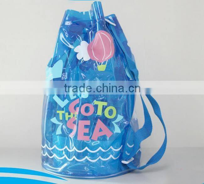 eco-friend simple patent silver drawstring pvc cosmetic bag