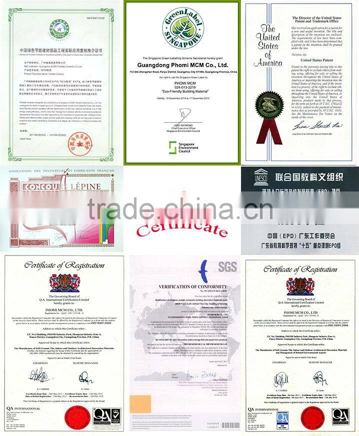 Artificial stone flexible modified clay material breathability durability decorative solid surface wall cladding