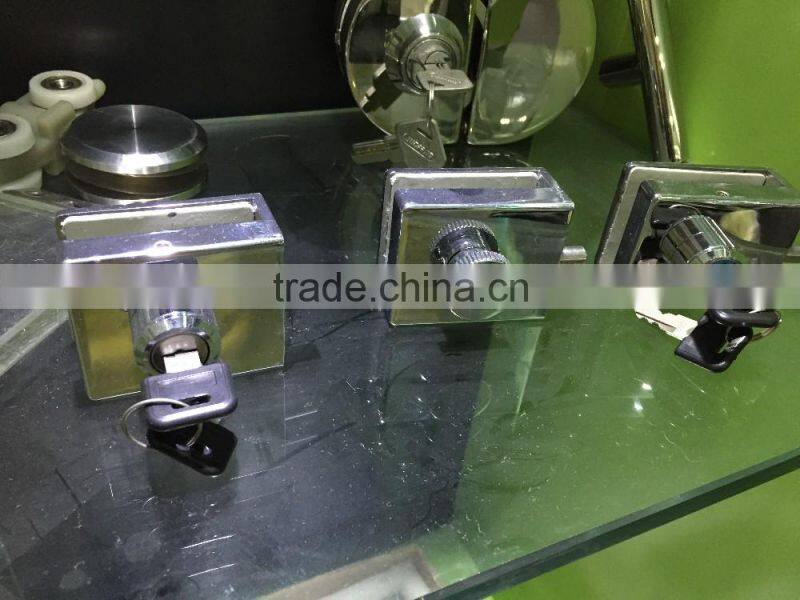 FT-72 sliding glass door lock turn knob lock glass fitting patch fitting for frameless door