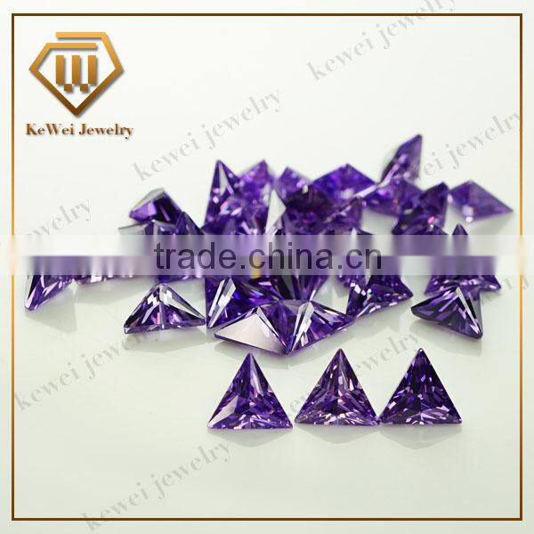 Wholesale price Gemstone Of 5*5 Or 6*6mm Amethyst Triangle Cut Cubic Zirconia