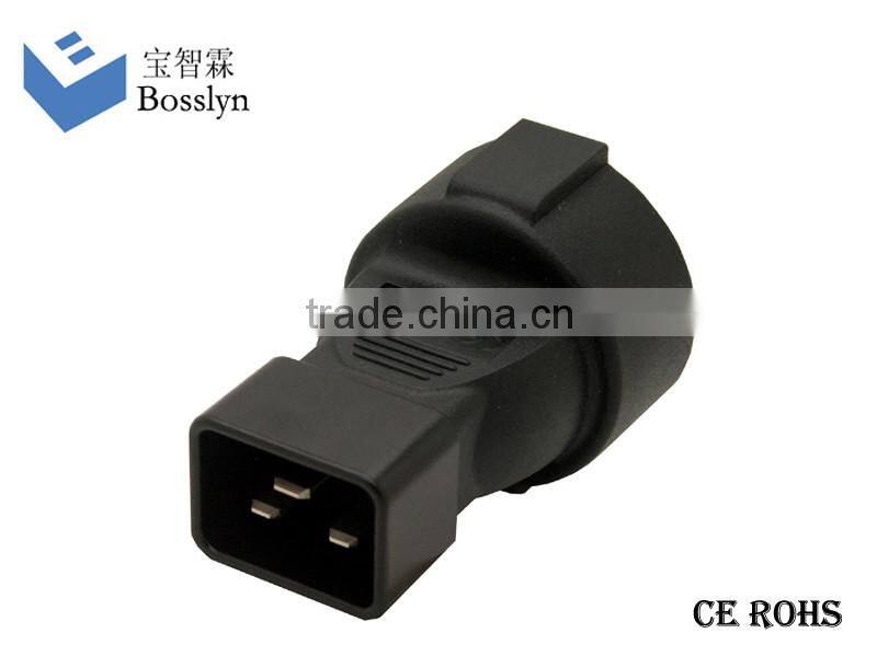 Excellent Quality European SCHUKO 3Pole male Plug to IEC C19 Female Socket