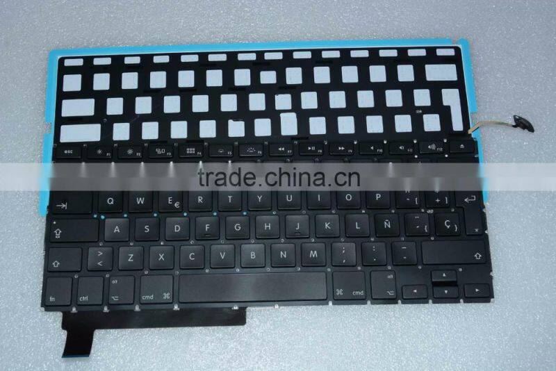 Professional Spanish Laptop keyboard Replacement LED Backlight Lighting For Macbook Pro A1286 2008-2012