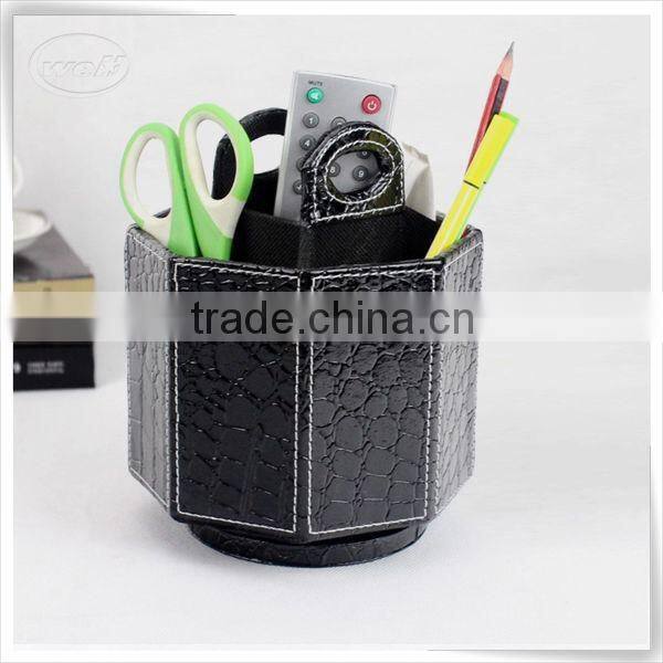 Christmas season hot promotion leather open box remote control with turnable manufacture