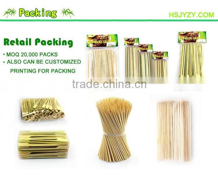 Natural healthy good quality bulk wholesale bamboo skewer flat
