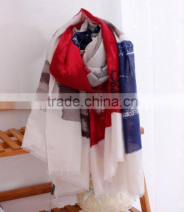 Wholesale Ladies Fashion Scrawl Large Cotton Printed Shawl