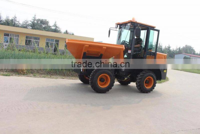 3ton site truck dumper with turning rotary bucket,1.5cbm capacity
