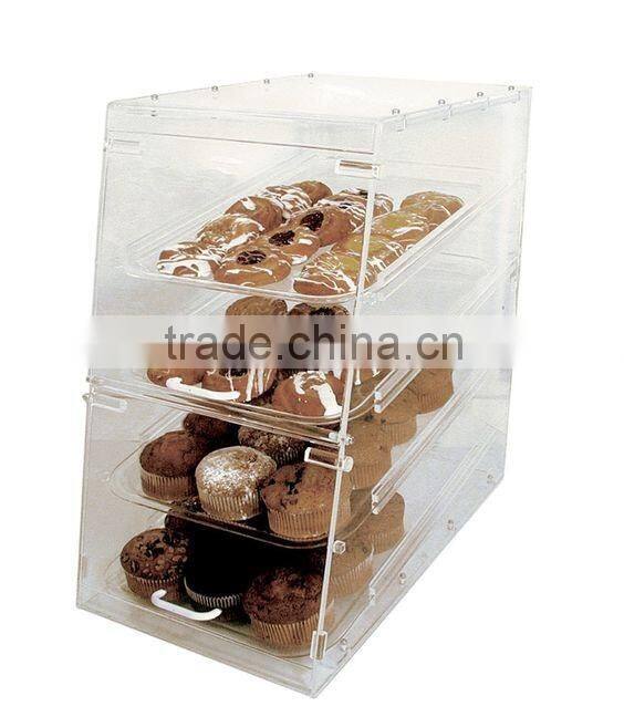 Acrylic Donut & Pastry Display Case - 3 Shelves - Rear Access - Bakery Cabinet