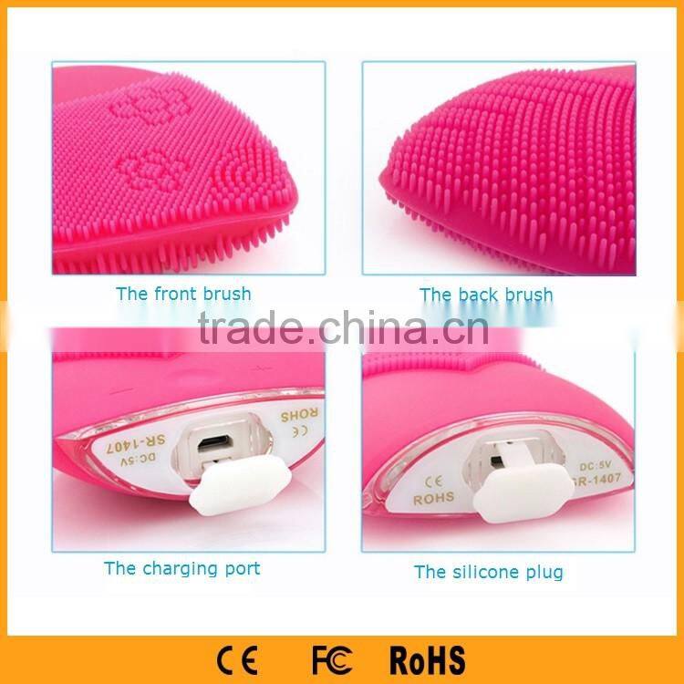 Facial Massage Brush Silicone Plastic Handheld Massager