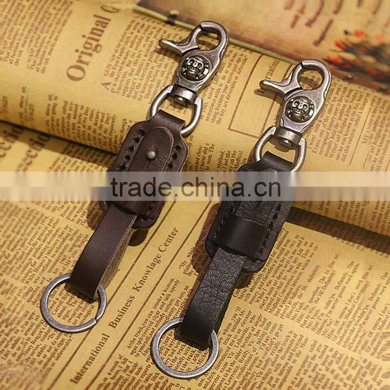 2016 new leather high quality factory car key holder chain