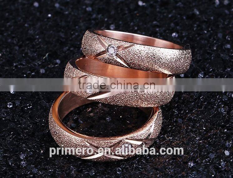 Hot Matte Titanium Steel 14k Rose Gold 1 Gram Plated Fashion Female Tail Ring Wedding Gift
