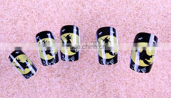 2016 Halloween fingernail false nail tips festival flamming scary nails