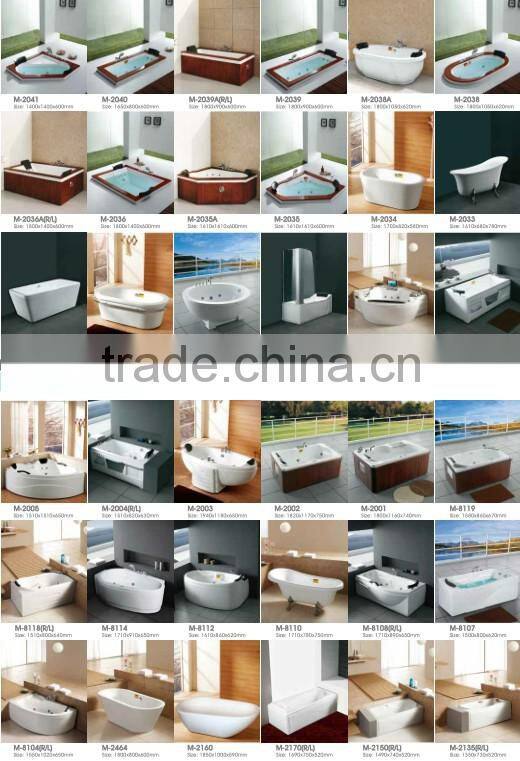 Sexy waterfall LED bathtub sizes