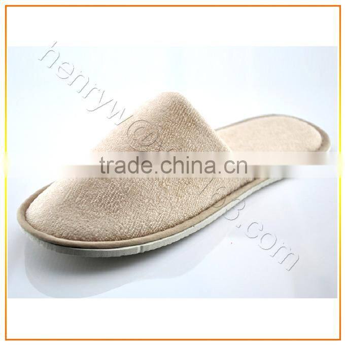 High Quality Velve Fabric Slipper for Hotel, White Color and Washable