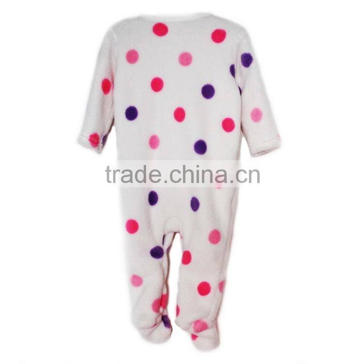 2016 fashion soft long sleeve girl baby romper clothes with print dot