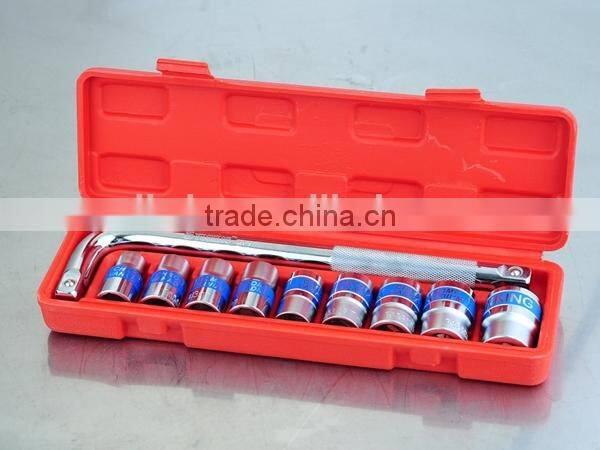 1/2"DR 12 PCS SOCKET SET: Ratchet Wrench & Sockets