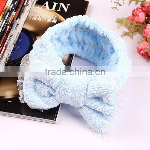korea styleheadband mircofiber bowknot lace headband for female young girl