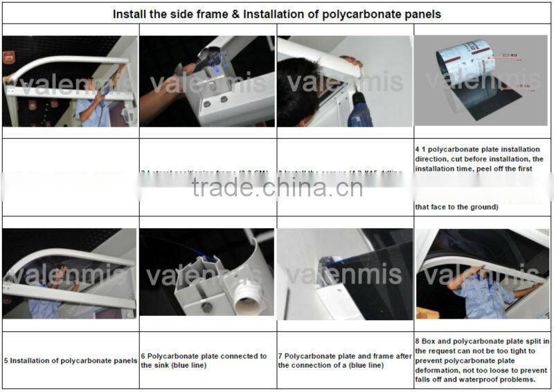 2016 Aluminum balcony awning with LED light