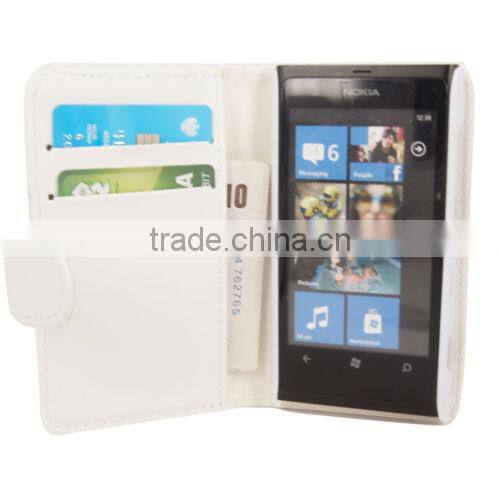 For Nokia lumia 800 stylish book side card holder wallet flip case cover