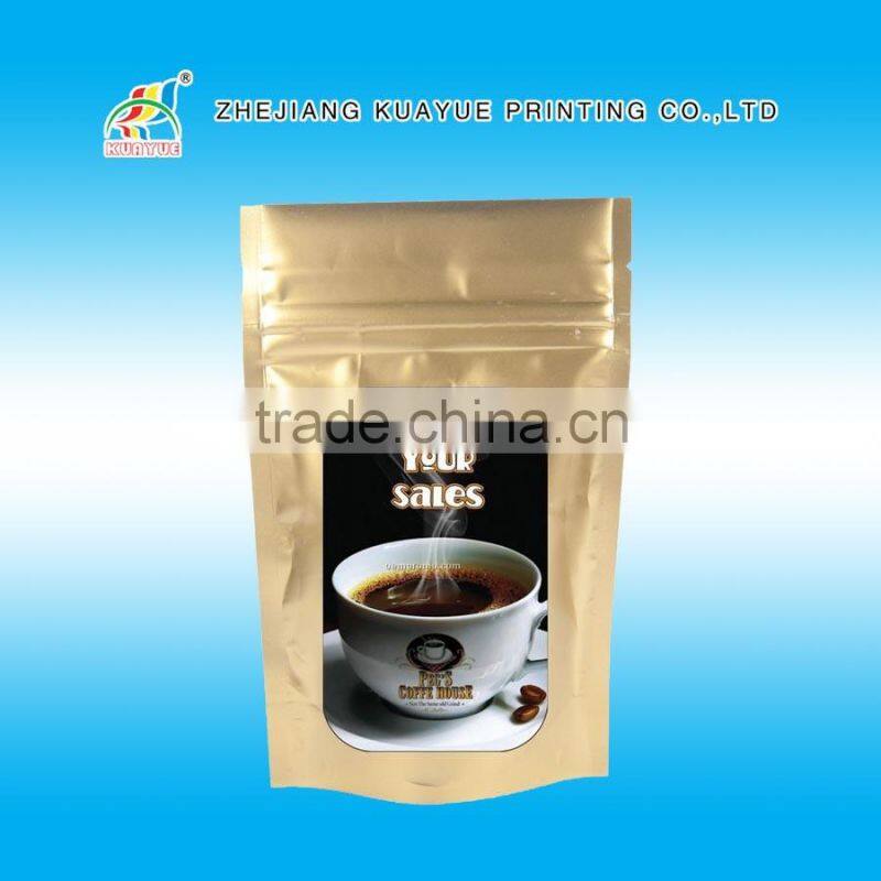 High quality standing up zipper coffee bags,reusable foil coffee bags,foil plastic coffee bag