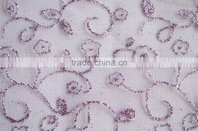 Polyester Tulle Metallic Printed Fabric for Decoration and Dress DSN 352
