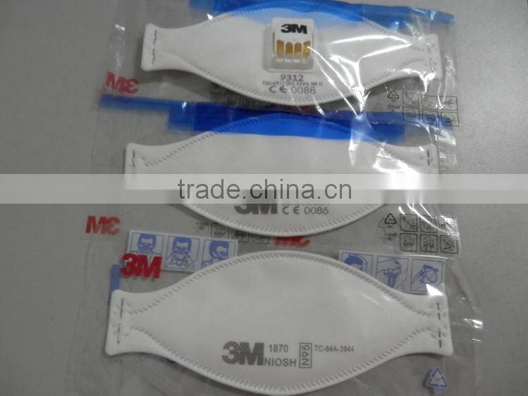 EN149:2001 FFP1 3M 9312 face mask with valve, 3M 9312 FFP1 nebulizer mask