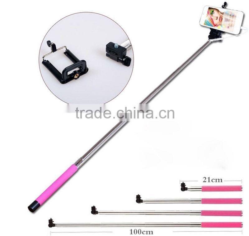 Z07-5 extendable aluminum cable take pole selfie stick cheap price