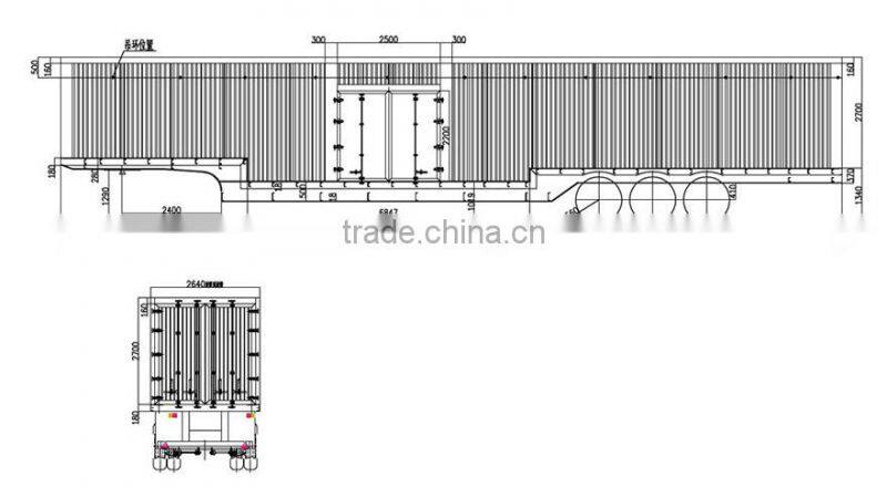customizable tri-axle stake box semi trailer with side open with side open