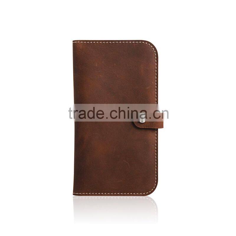New Fashion Luxury First Layer Genuine Leather Mobile Phone Case for iPhone 6 Wallet Case
