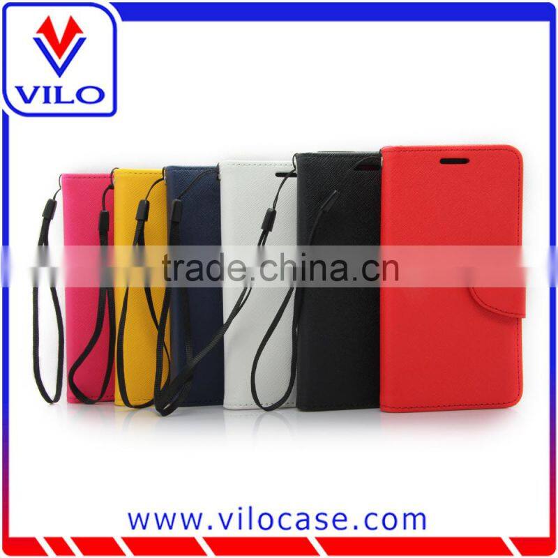 Flip leather wallet case for LG Tribute 2 / LS665