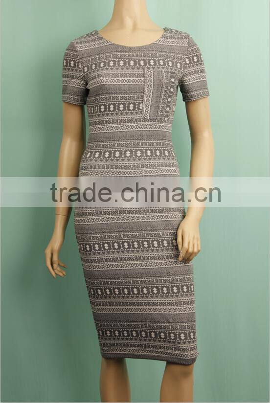 Short sleeve fashion womens 2016 spring dresses midi DD150432024