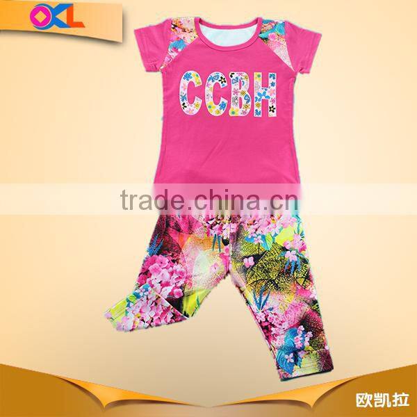 Chinese supplier top quality competitive price baby girl summer clothes sets 2014