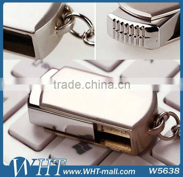 360 Degree Rotating Stainless USB Flash Drive Memory Stick Metal USB Disk