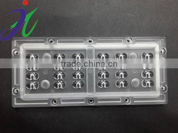 Optical Asymmetric led lens for street light of Cree leds