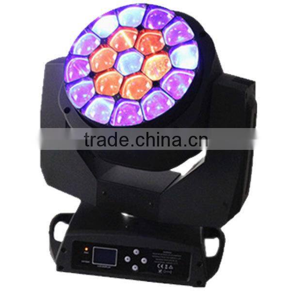 19PCS 15W RGBW 4 IN 1 LED zoom moving head beam washer light