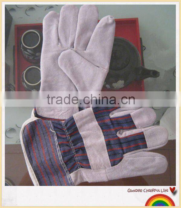 Cow split leather working gloves