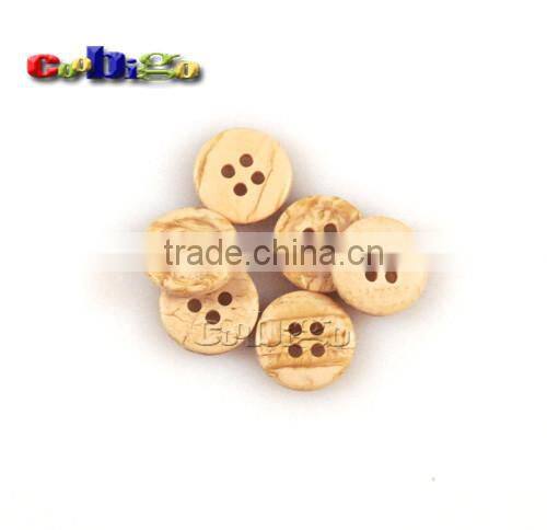 13mm(20L)Dia. Imitation Wood Vein Fashion Resin Round Buttons Four Holes Sewing Craft For Bag Shoe Garment #FLN003-13B