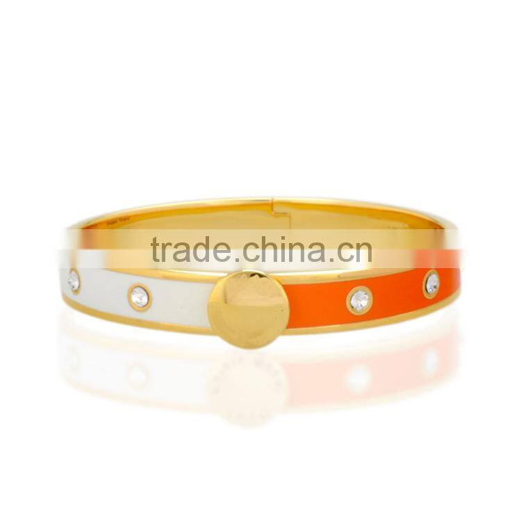 Fashion bamboo crystal gold bangles designs
