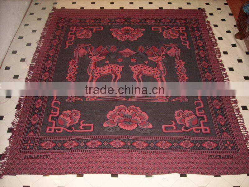 Cheapest nice jacquard Thread blanket bedsheet