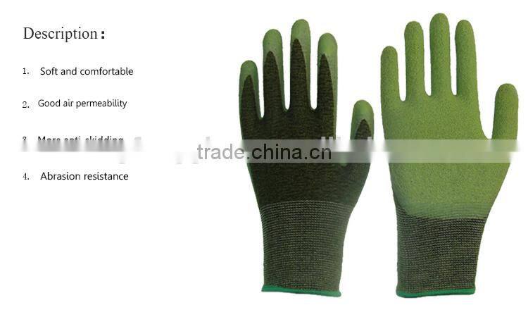 Wholesale Seamless Knitted Comfortable & Breathable Non Slip Grip Latex Palm Coated Bamboo Fiber Safety Gloves For Working
