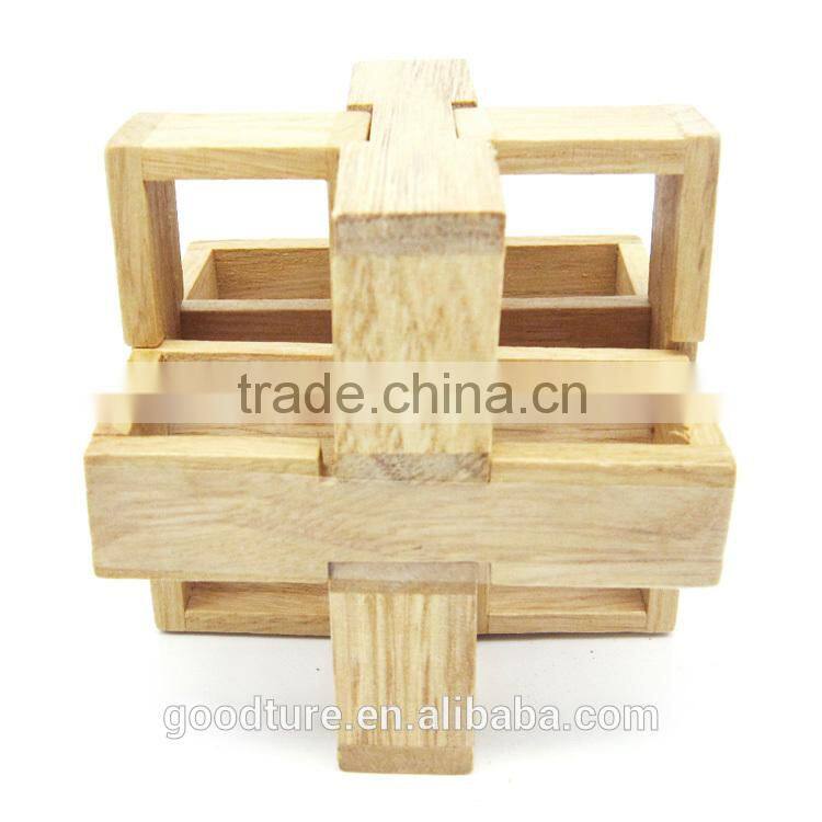 2015 Hot Sale Wooden IQ Intelligent Puzzle Magic Puzzle Kongming Lock Brain Teaser Model Number GAD1085
