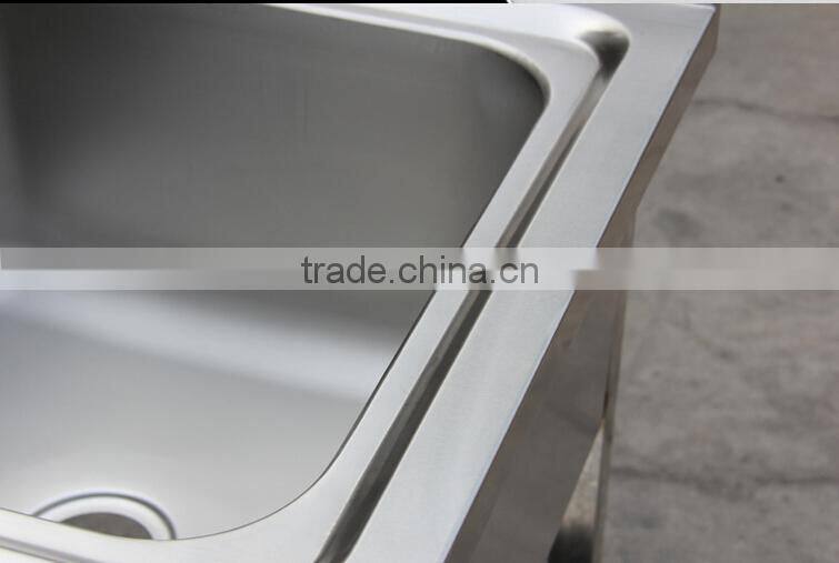 SUS304 Foshan manufacture Stainless Steel double bowl Laundry Sink Cabinet with bracket