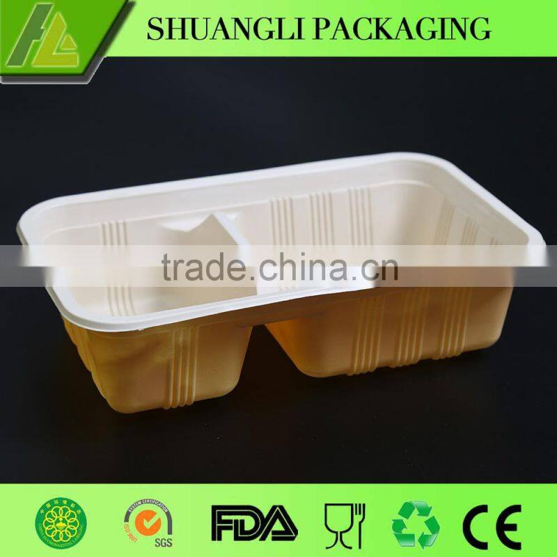 High Quality Biodegradable Black Plastic Container for Takeaway Food 500ml