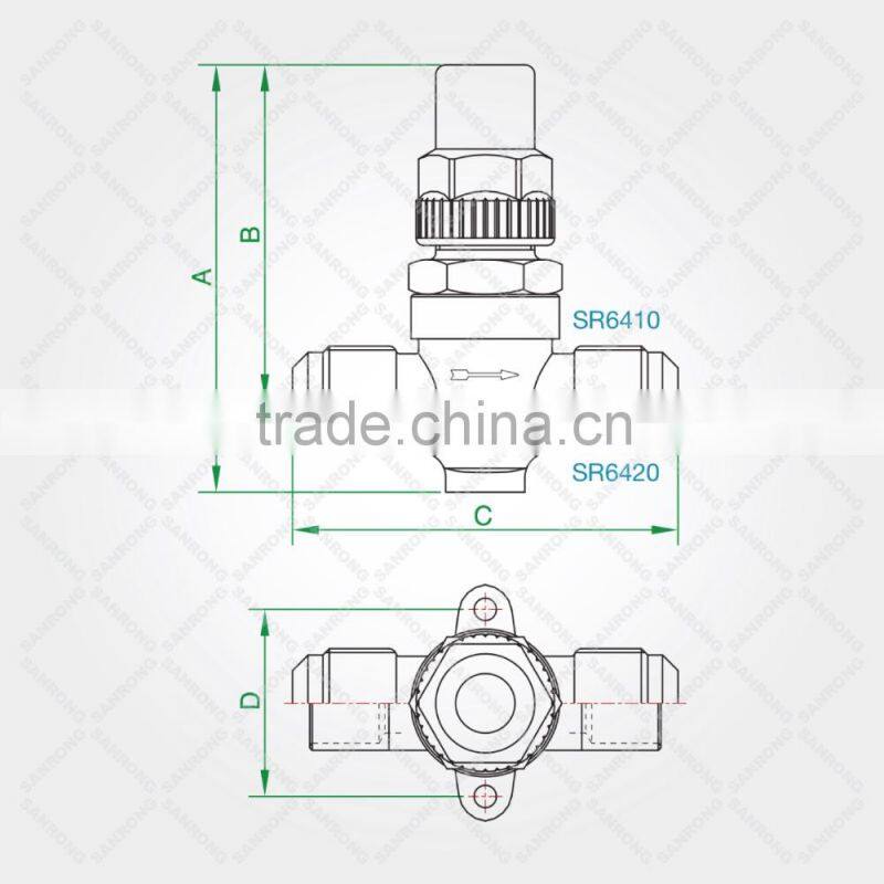 SR 6420 ODF Solder Welded Shut Off Valve for Refrigeration, 6410 Brass Manual SAE Threaded Shut Off Valve for Air Conditioning