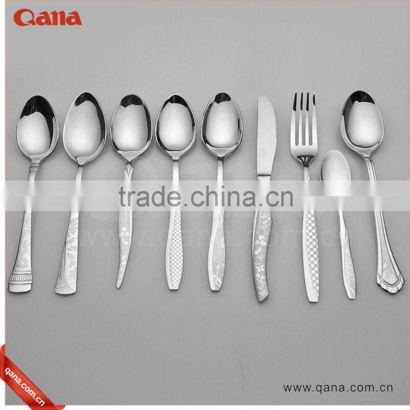 Polishing flower printing stainless steel cutlery set