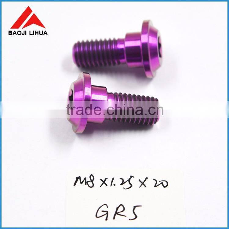 GR5 M6 M8 Titanium screw colorful anodized