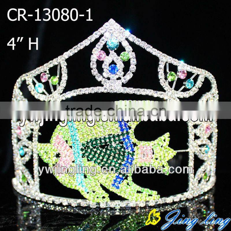 many size tiara custom colored fish shape pageant crown set