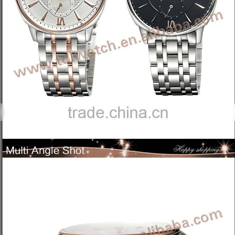 Stainless steel wrist watch sapphire glass ultra thin watch