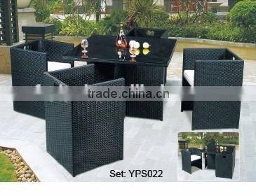 Outdoor dinning furniture unique design comfortable leisure rattan wicker garden set YPS020
