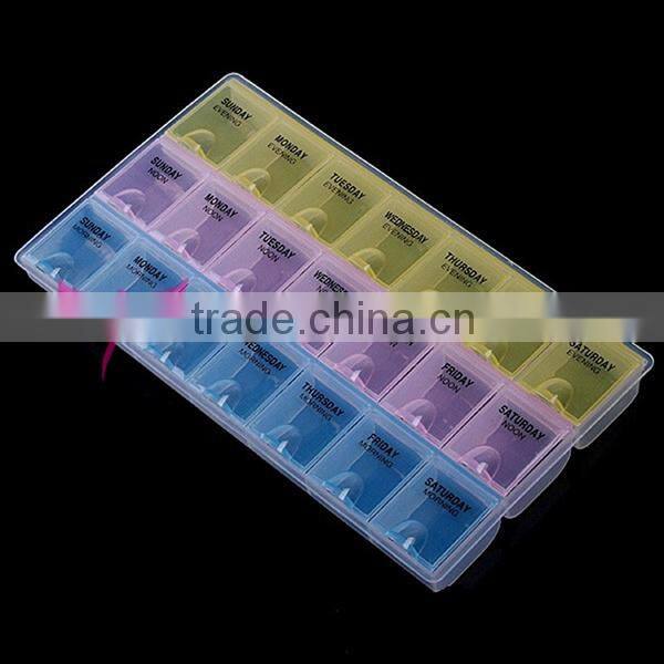 Professional Monday To Sunday Time Marked Empty 24 Grid Nail Tips Box,nail art decoration box